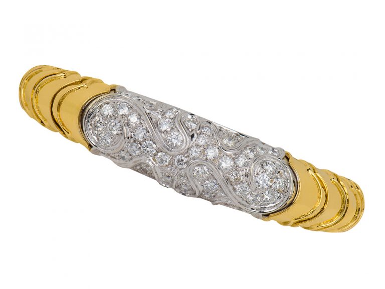 MARINA B 18k WG/YG Diamond Onda Bracelet