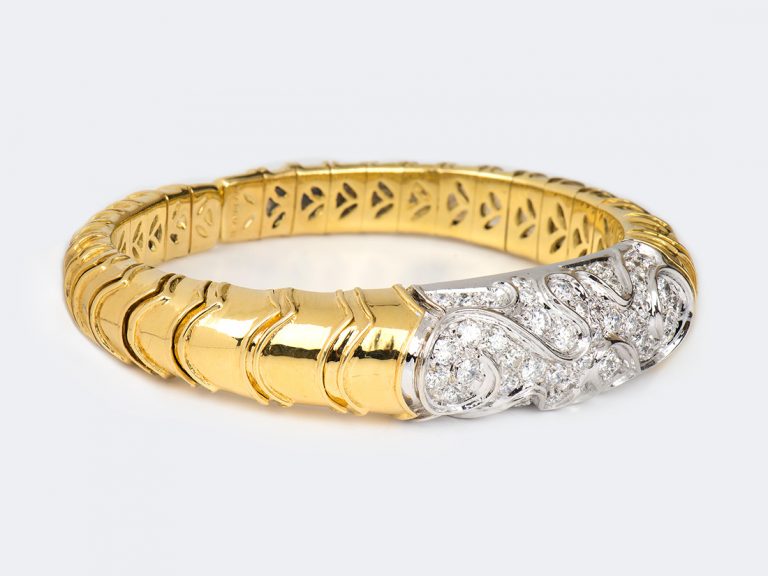 MARINA B 18k WG/YG Diamond Onda Bracelet - Image 4