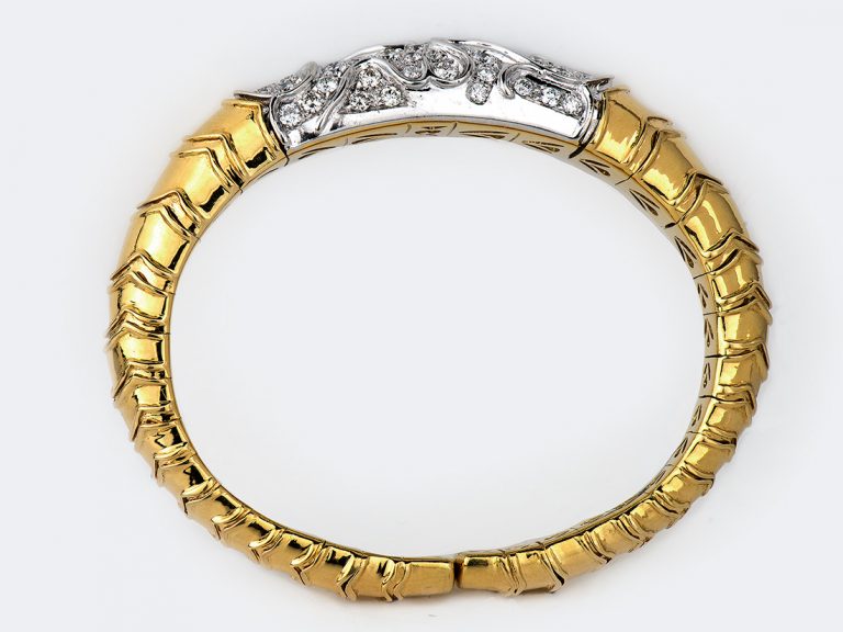 MARINA B 18k WG/YG Diamond Onda Bracelet - Image 3