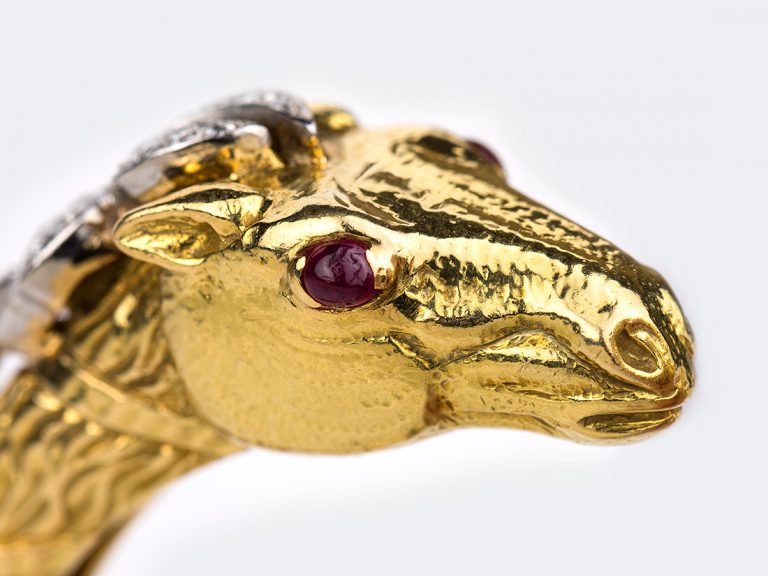 DAVID WEBB Horse Head Bangle with Ruby & Diamonds - Image 7