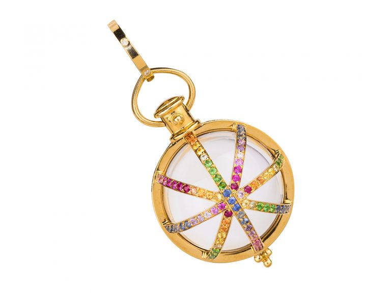 TEMPLE ST CLAIR Celestial Amulet set with Multicolor Sapphires