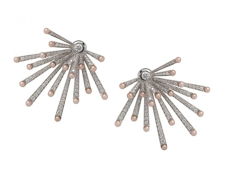 UMRAO 18k Pearl Diamond Starburst Earrings