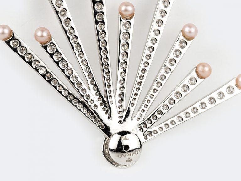 UMRAO 18k Pearl Diamond Starburst Earrings - Image 5