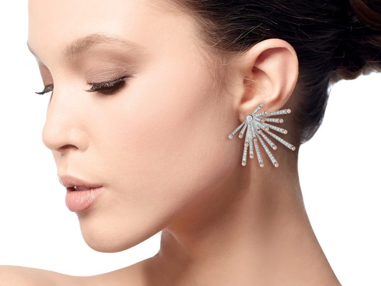 UMRAO 18k Pearl Diamond Starburst Earrings - Image 2