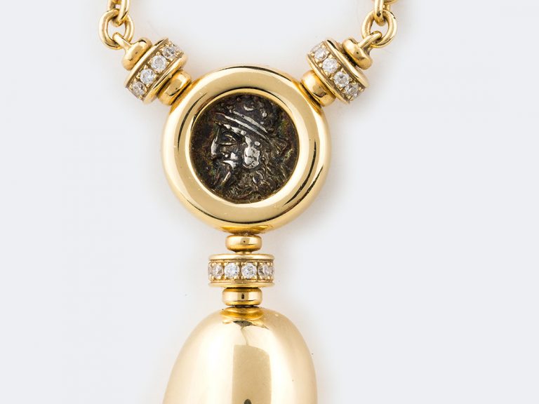 BULGARI Antique Coin/Diamond “Y” necklace - Image 6