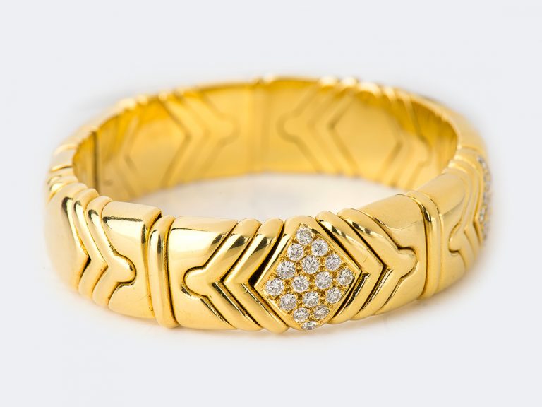 BULGARI 18k Diamond Bangle - Image 3