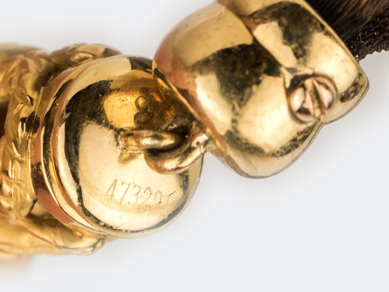CARRERA y CARRERA 18k Serpent Necklace with Brown Ribbon - Image 6