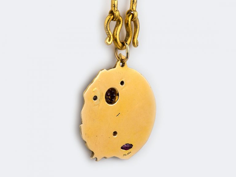 Diamond and Ruby Adam and Eve Pendant Necklace - Image 5