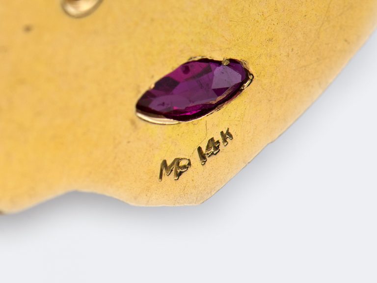 Diamond and Ruby Adam and Eve Pendant Necklace - Image 3