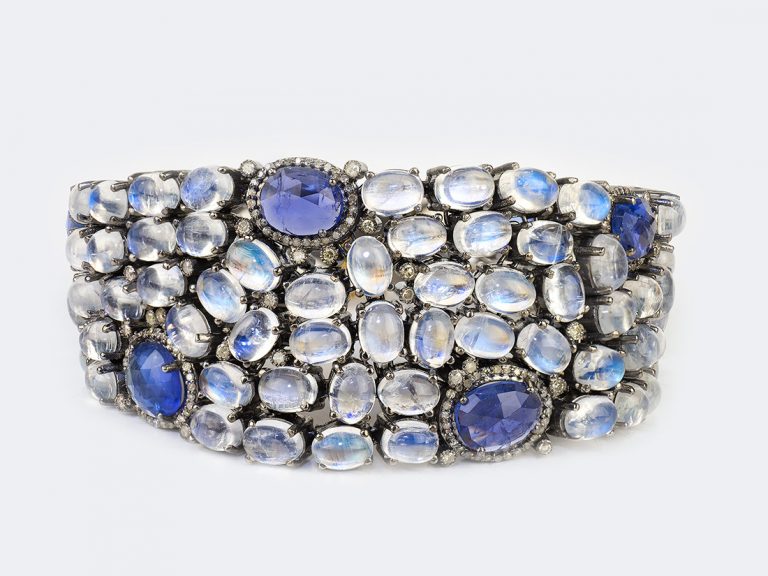Moonstone Tanzanite and Diamond Bracelet - Image 3