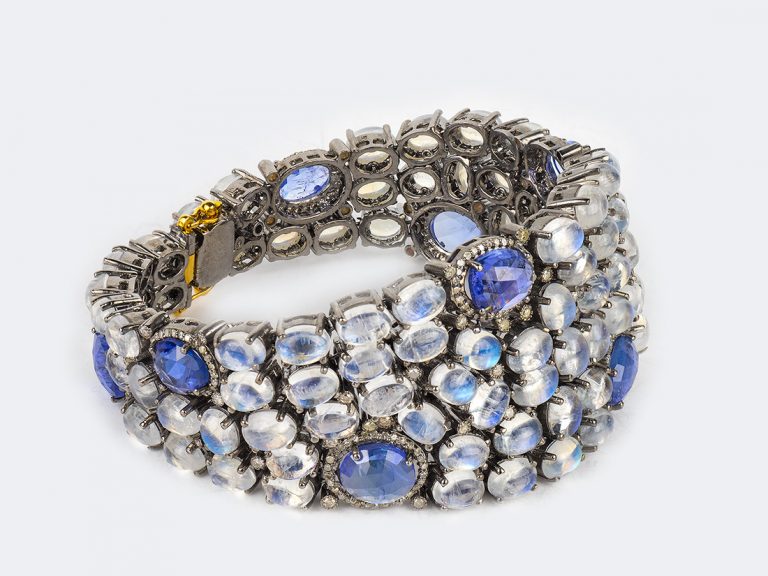 Moonstone Tanzanite and Diamond Bracelet - Image 4