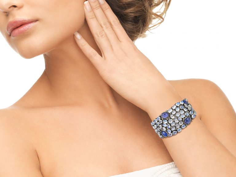 Moonstone Tanzanite and Diamond Bracelet - Image 2