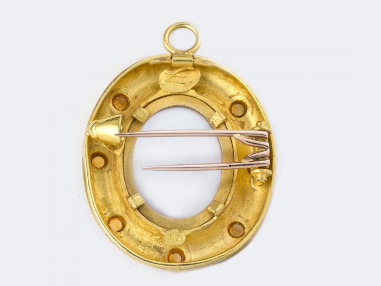 ELIZABETH LOCKE Carnelian Color Venetian Glass 18k Pendant - Image 2