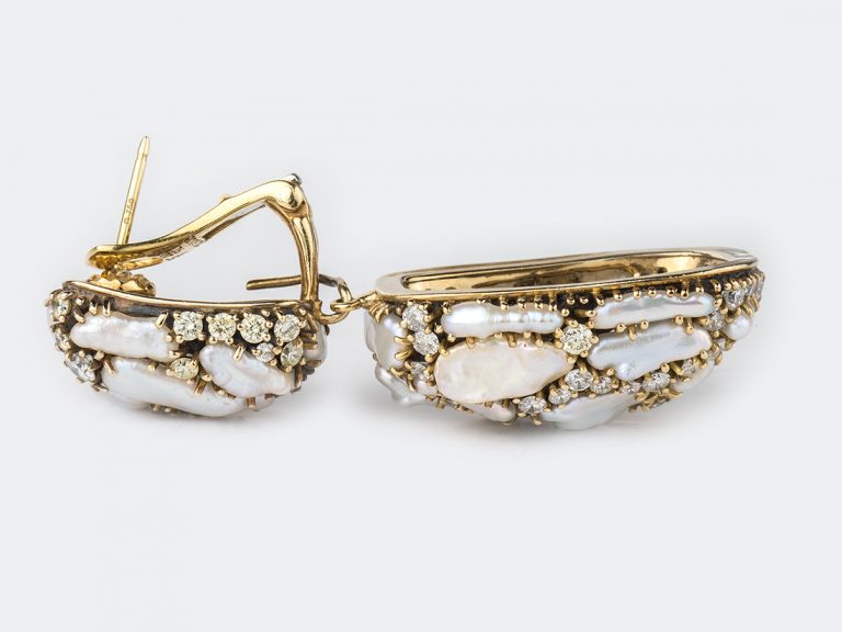 MARILYN COOPERMAN  Keshi Pearls and Diamond Dangle Earrings - Image 8