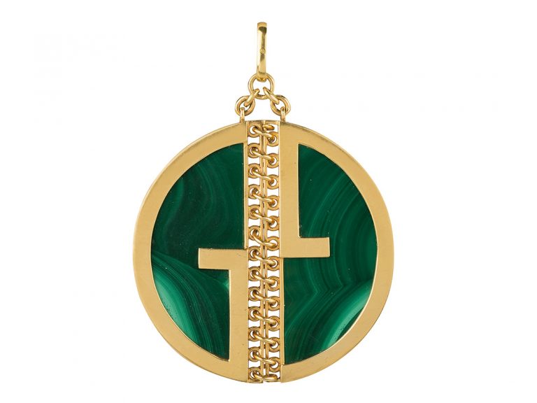 GUCCI 18k Malachite Pendant