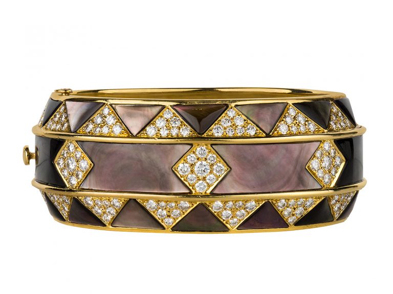 GEMLOK 18k Mother of Pearl & Diamond Cuff
