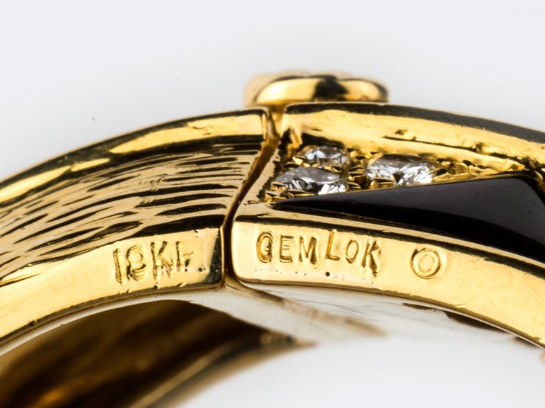 GEMLOK 18k Mother of Pearl & Diamond Cuff - Image 8