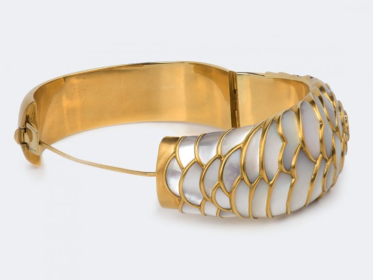 ANGELA CUMMINGS Mother of Pearl Floral Cuff - Image 6