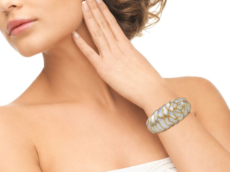 ANGELA CUMMINGS Mother of Pearl Floral Cuff - Image 2