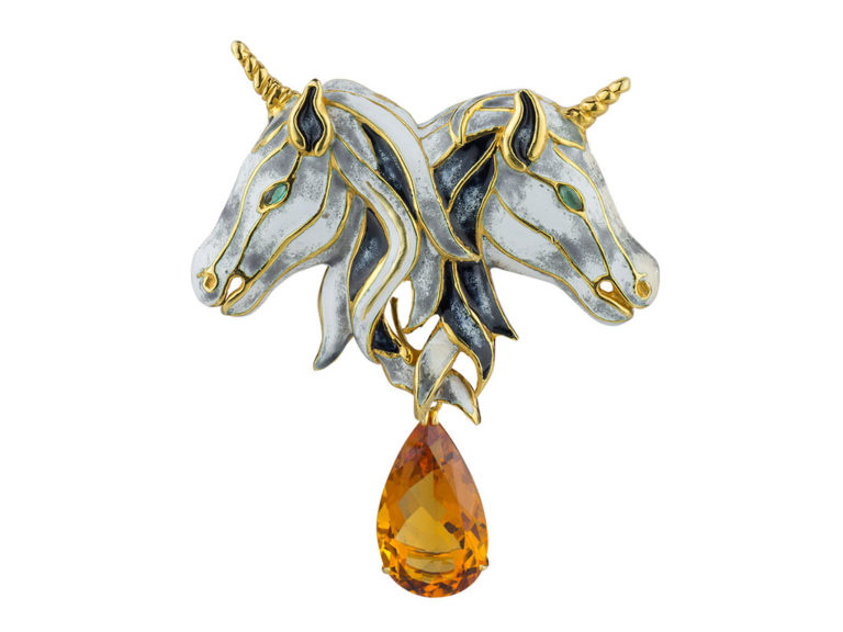 ALDO CIPULLO Mandarin Citrine Unicorn Clip - Image 2
