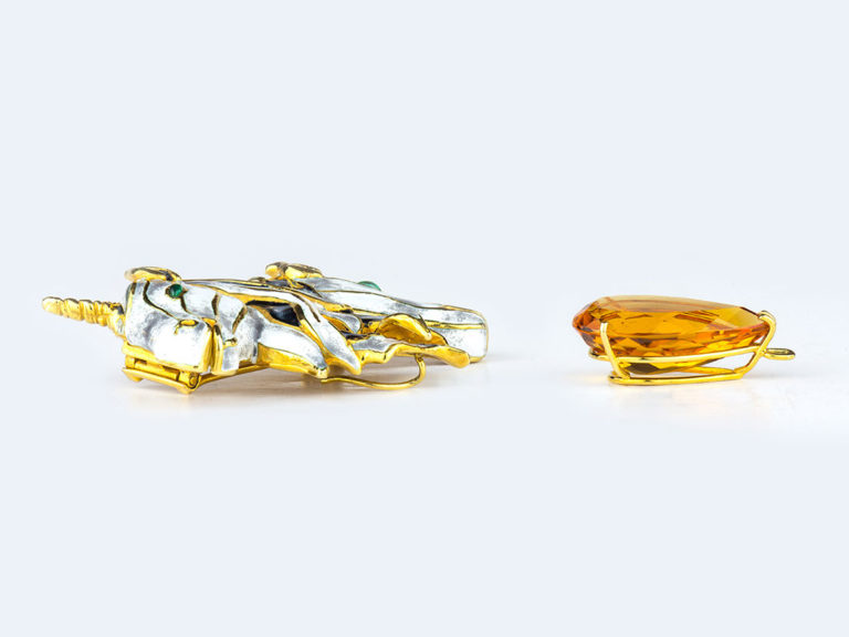 ALDO CIPULLO Mandarin Citrine Unicorn Clip - Image 4
