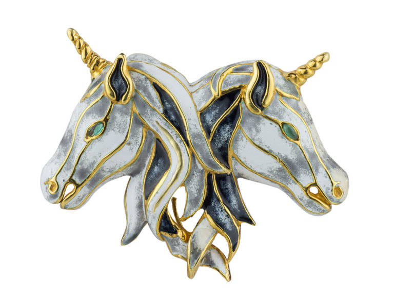ALDO CIPULLO Mandarin Citrine Unicorn Clip