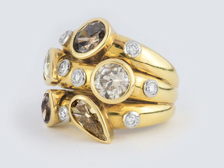 DAVID WEBB Colored Diamond Stack Ring - Image 3