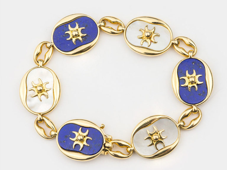 CARTIER Lapis Mother of Pearl Bracelet - Image 4