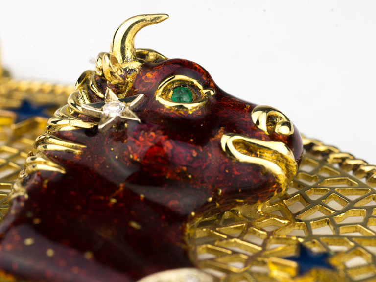 FRASCAROLO Enamel 70’s Taurus Pendant - Image 4