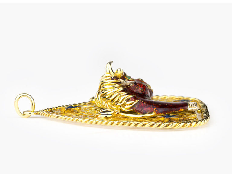 FRASCAROLO Enamel 70’s Taurus Pendant - Image 3