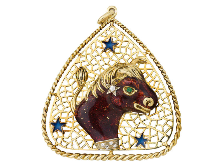 FRASCAROLO Enamel 70’s Taurus Pendant