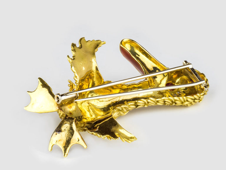 FRASCAROLO Enamel Diamond Ruby Duck Brooch - Image 3