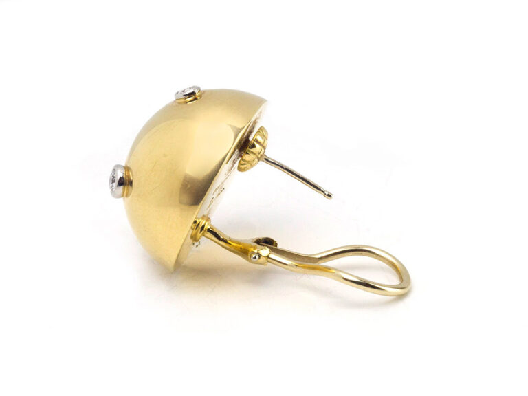 PICASSO for TIFFANY Platinum-18k and Diamonds Dome Ear clips - Image 2