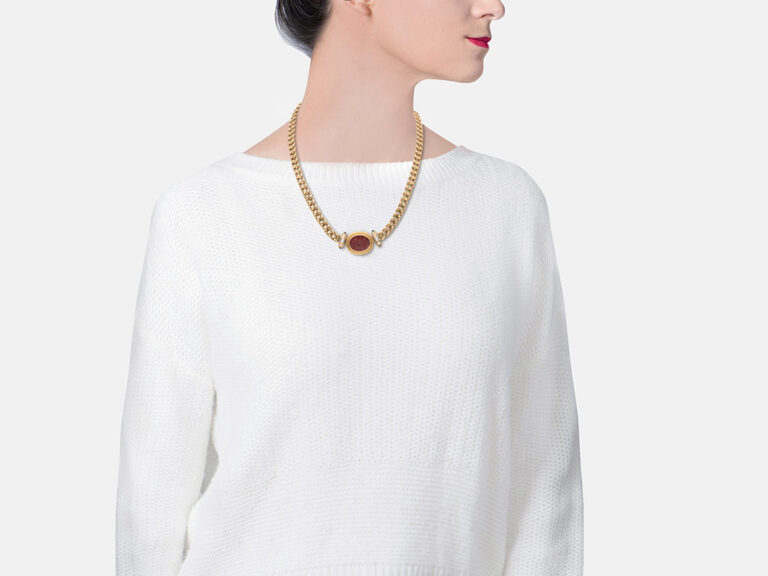 BULGARI Carnelian & Intaglio Necklace - Image 2