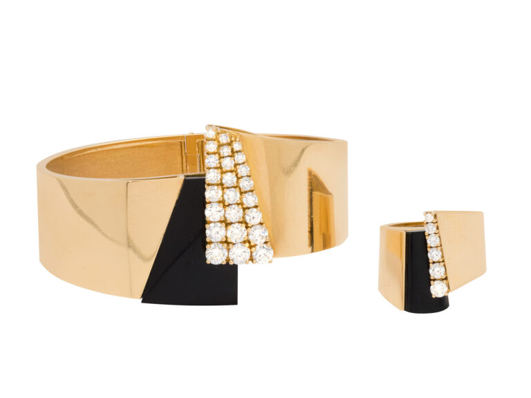 GUBELIN Vintage Onyx and Diamond Set