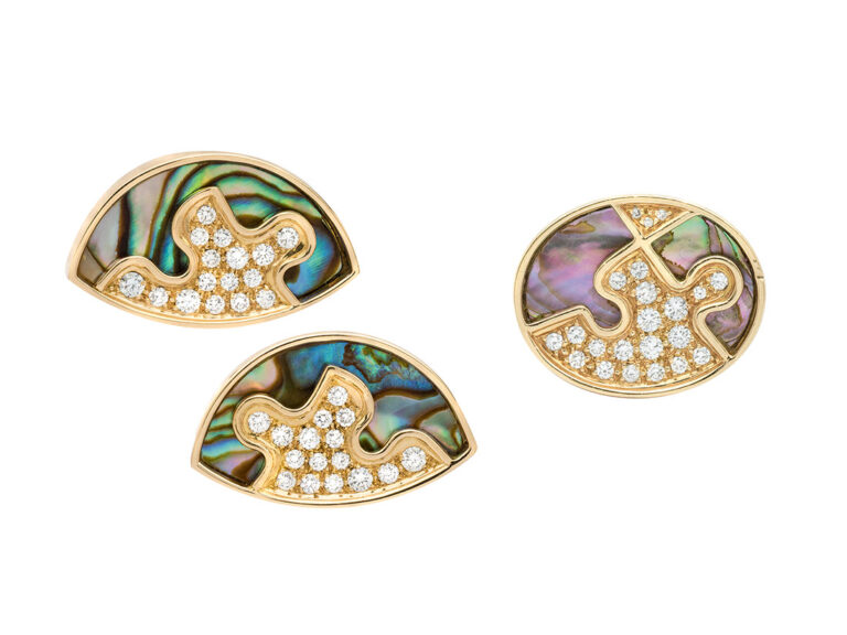 GUBELIN 18K Diamond Ear clips and Ring Set