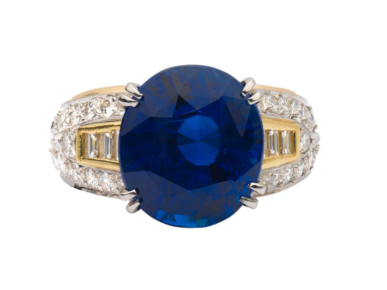 10.4 Ct Madagascar Natural Sapphire Diamond Ring