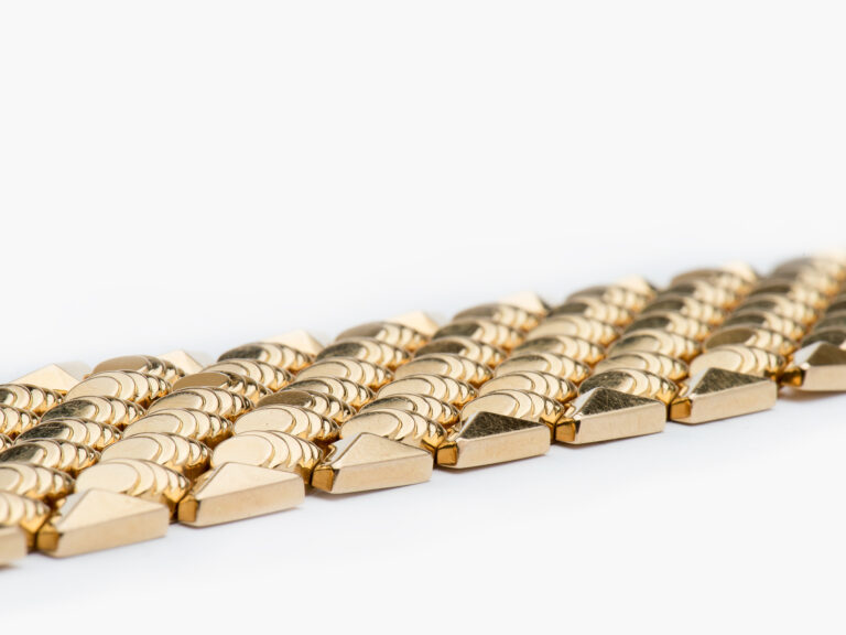 Gold Retro Wide Barrel Bracelet - Image 5