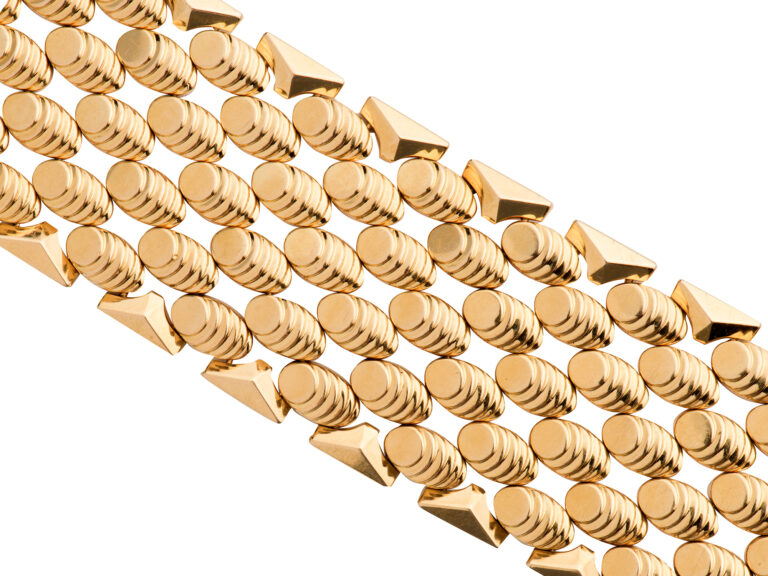 Gold Retro Wide Barrel Bracelet