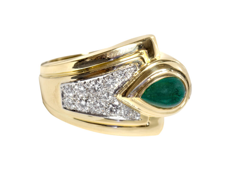 DAVID WEBB Emerald/Diamond Ring