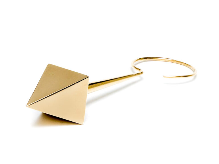 18K Pyramid Earrings - Image 3