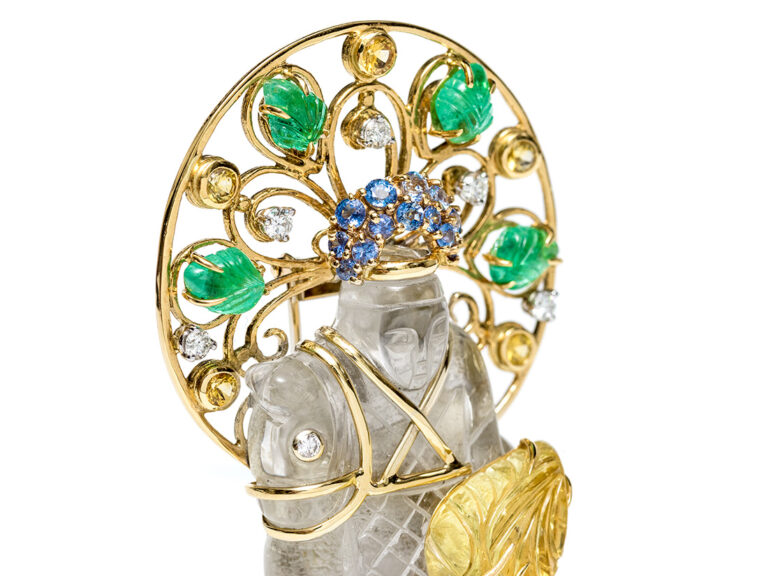 S SCHEPPS Rock Crystal Chessman Pin - Image 6
