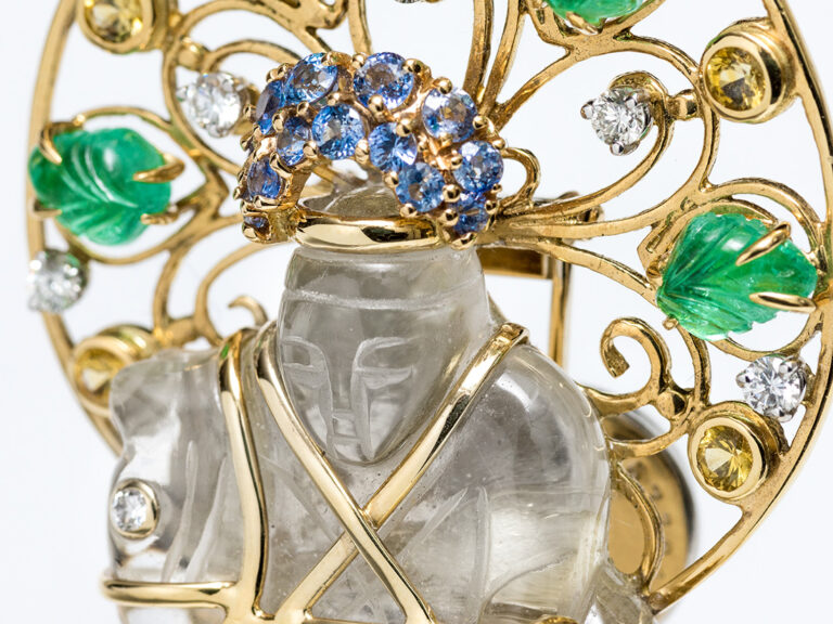 S SCHEPPS Rock Crystal Chessman Pin - Image 4