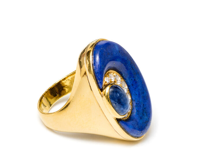 BULGARI Lapis / Sapphire / Diamond Ring - Image 3