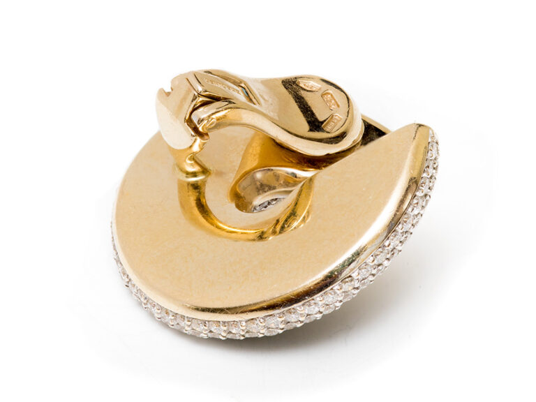 VHERNIER Verso 18k YG Diamond / Jet Earrings - Image 3