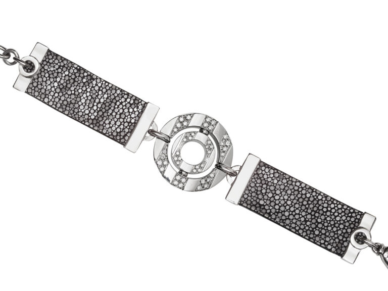 BULGARI Diamond Shagreen Bracelet w/box