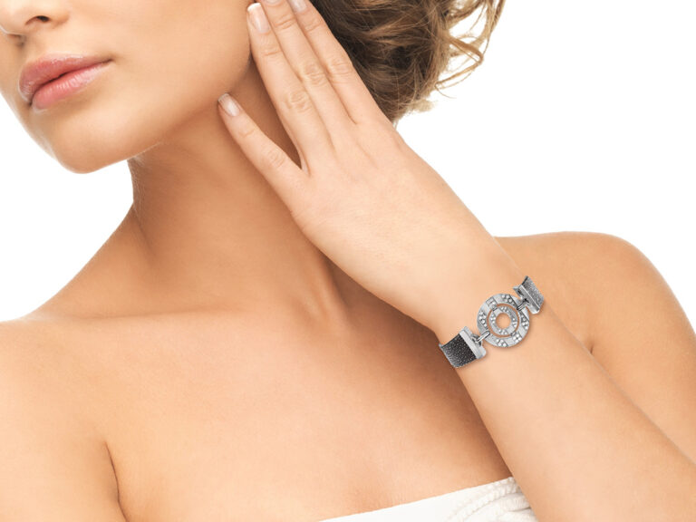 BULGARI Diamond Shagreen Bracelet w/box - Image 2