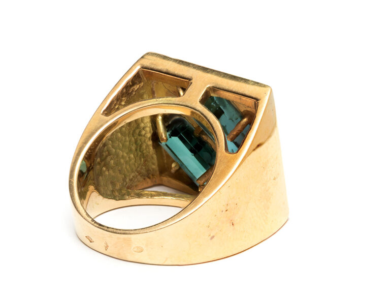 18k Vintage Geometrical Tourmaline Ring - Image 4