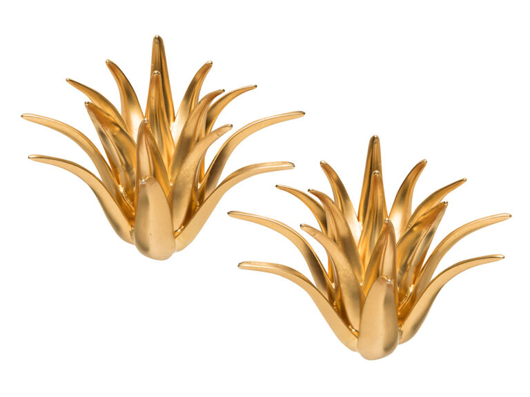 UMRAO Gold Leaf Pineapple Earrings