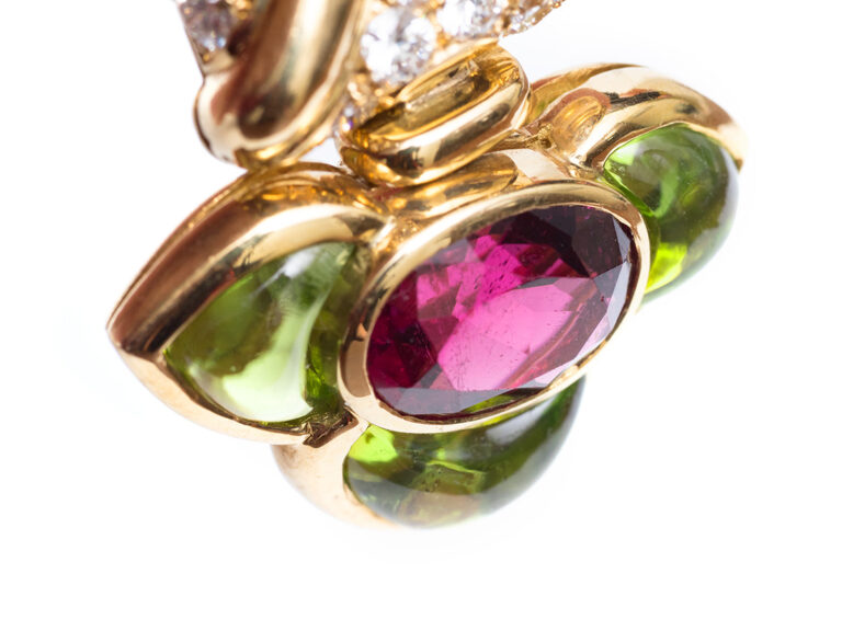 BULGARI 18k Diamond / Tourmaline / Peridot / Amethyst Earrings - Image 5